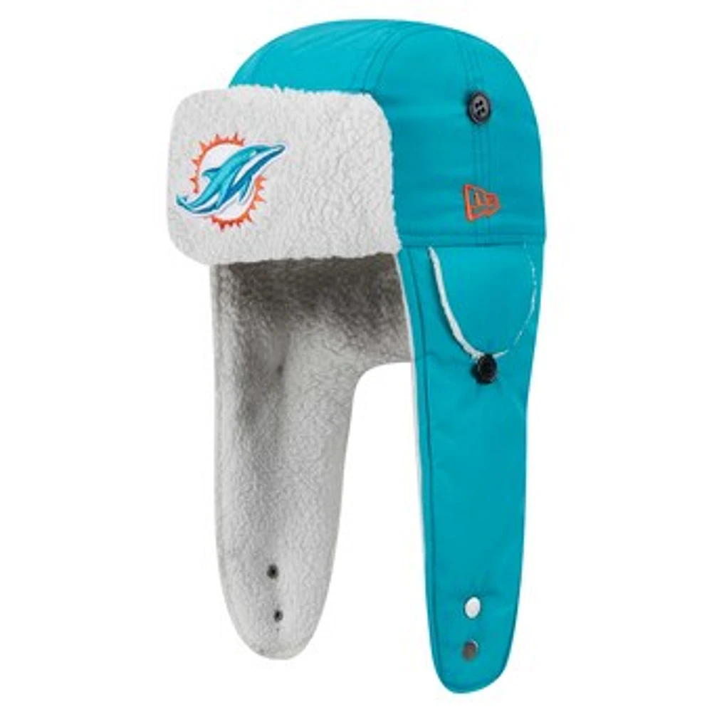 Men's New Era Aqua Miami Dolphins Sherpa Trapper Hat