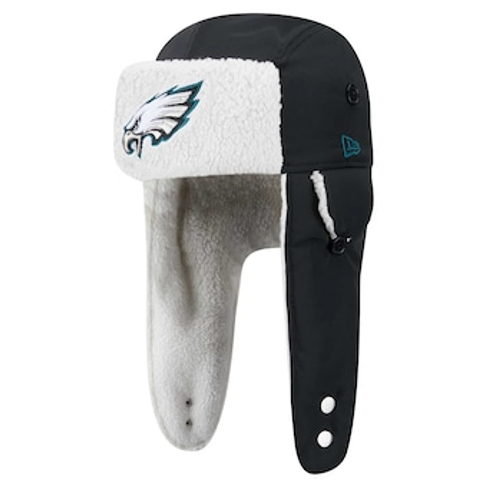 Men's New Era Black Philadelphia Eagles Sherpa Trapper Hat