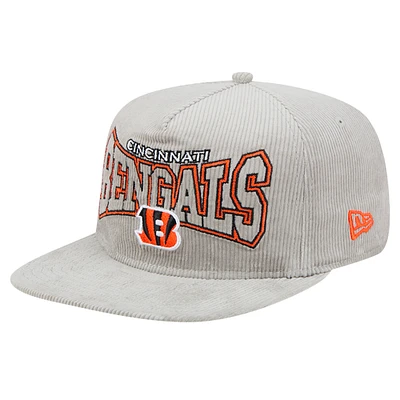 Men's New Era  Gray Cincinnati Bengals Corduroy Golfer Adjustable Hat