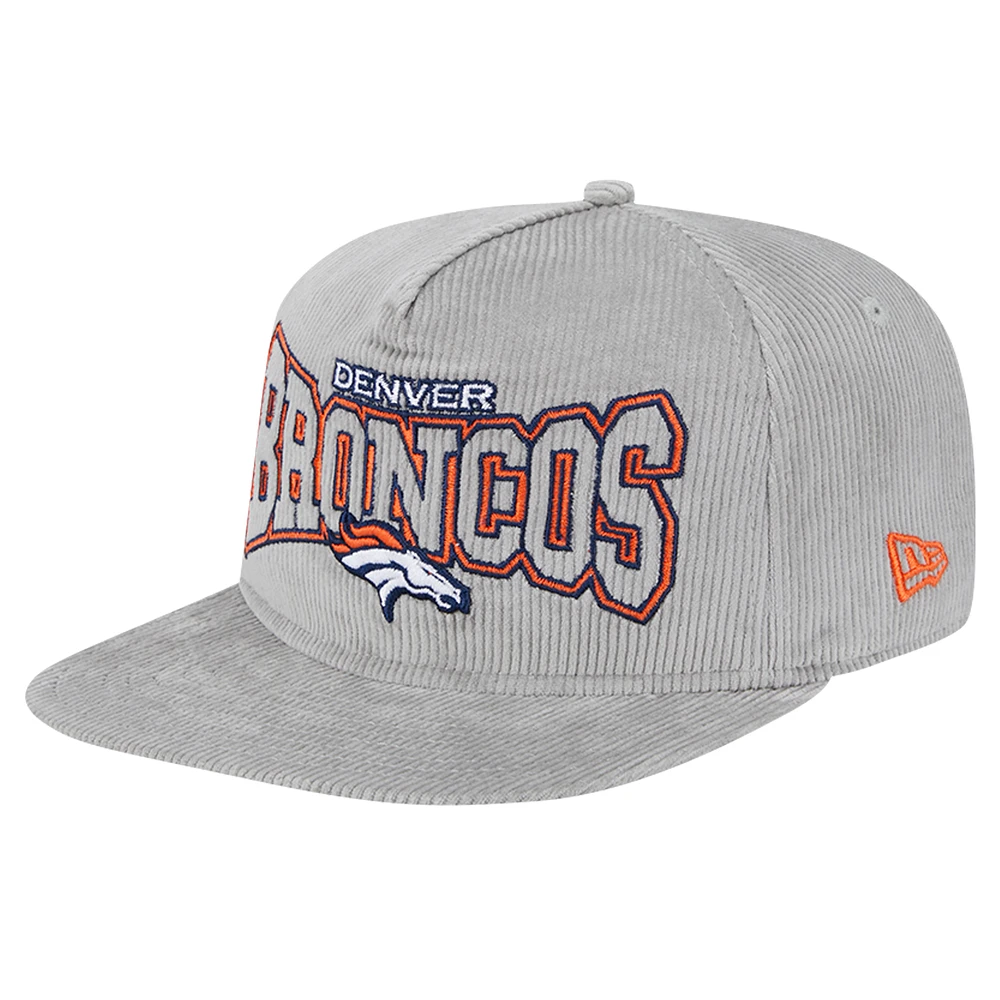 Men's New Era  Gray Denver Broncos Corduroy Golfer Adjustable Hat