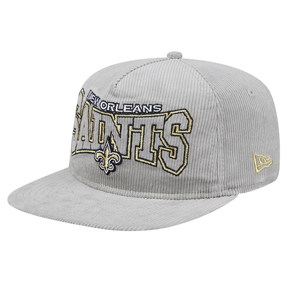 Men's New Era  Gray New Orleans Saints Corduroy Golfer Adjustable Hat