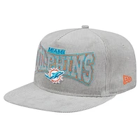 Men's New Era  Gray Miami Dolphins Corduroy Golfer Adjustable Hat