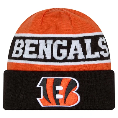 Men's New Era Black Cincinnati Bengals Reverse Cuffed Knit Hat