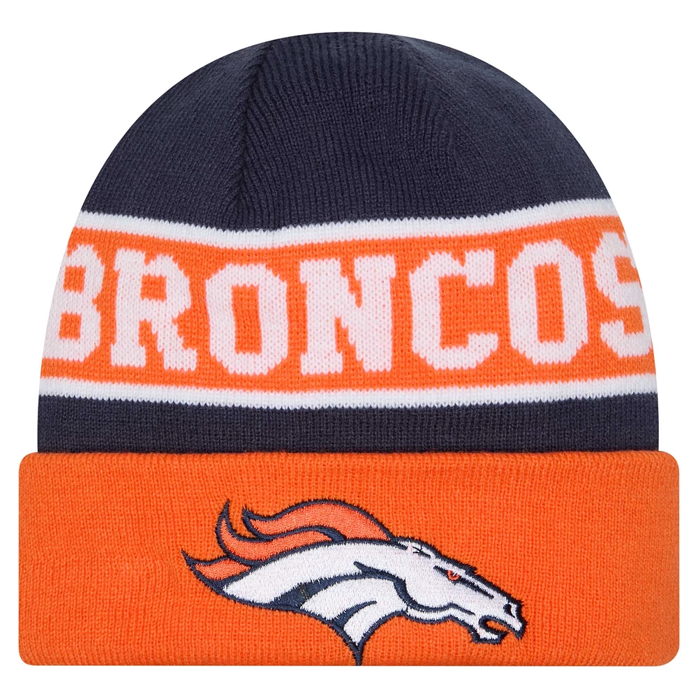 Men's New Era Orange Denver Broncos Reverse Cuffed Knit Hat