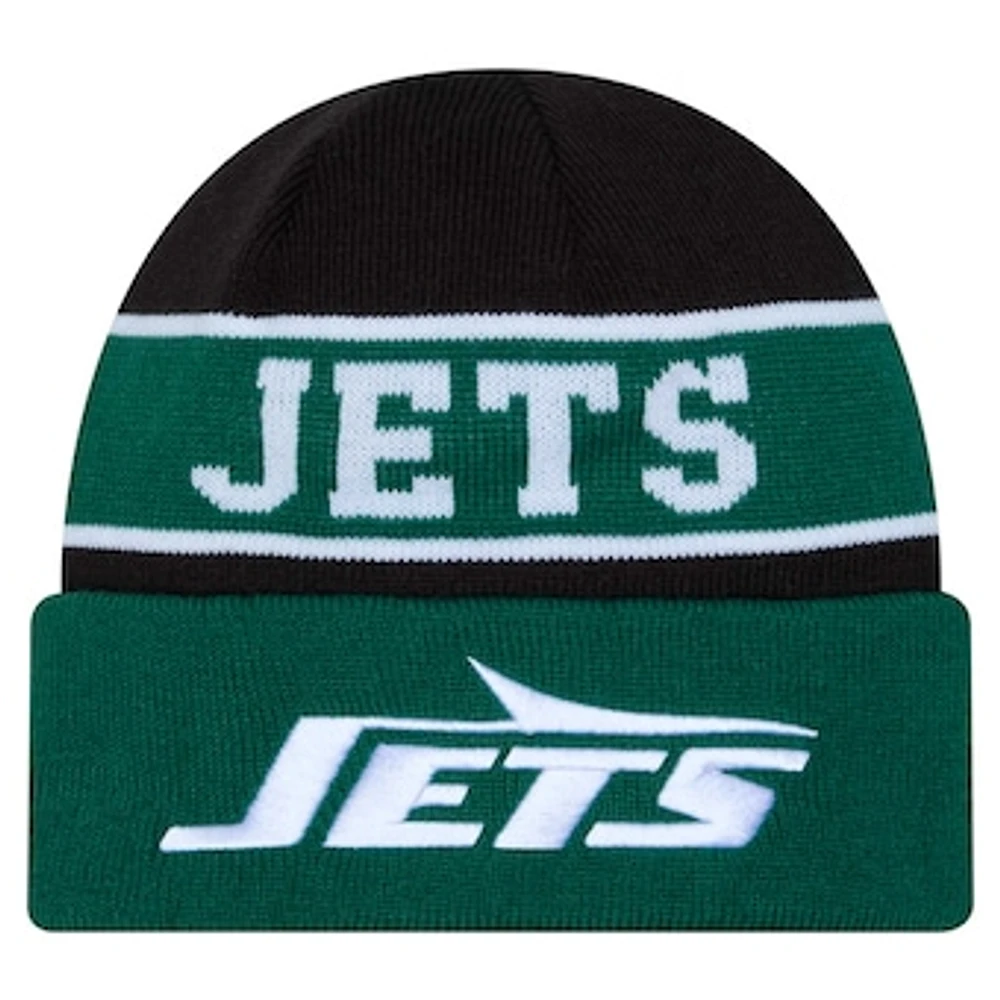 Men's New Era Green New York Jets Reverse Cuffed Knit Hat