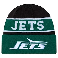 Men's New Era Green New York Jets Reverse Cuffed Knit Hat