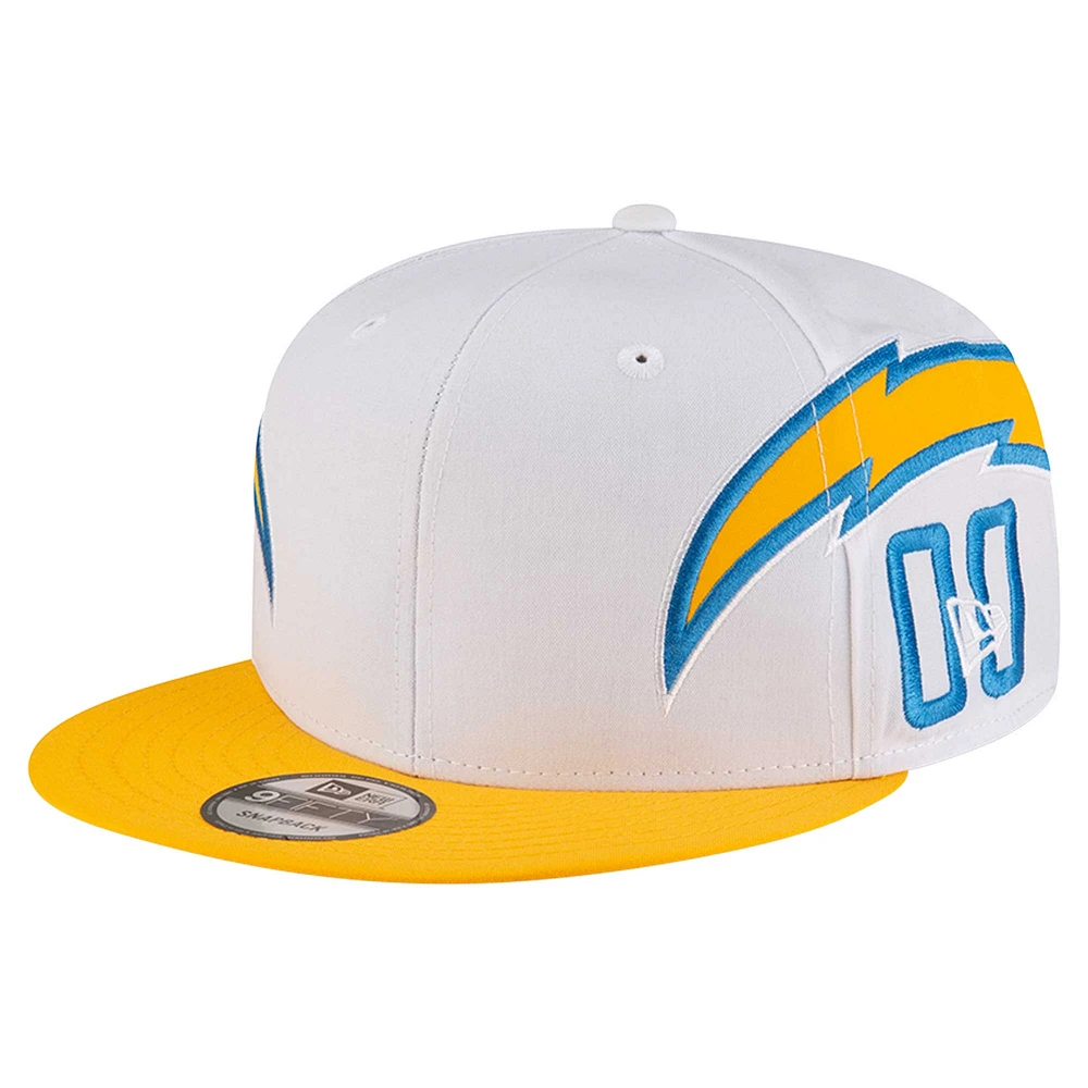 Men's New Era White Los Angeles Chargers  Helmet 9FIFTY Snapback Hat