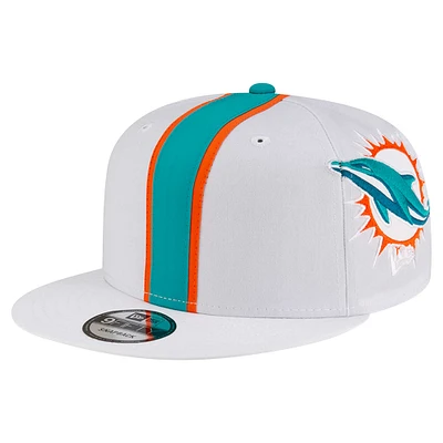 Men's New Era White Miami Dolphins  Helmet 9FIFTY Snapback Hat