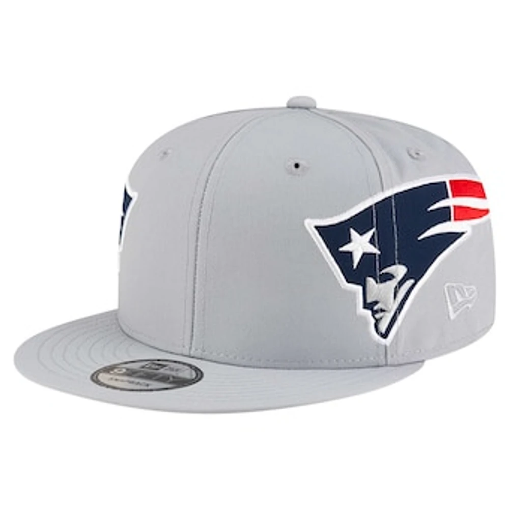 Men's New Era Gray New England Patriots  Helmet 9FIFTY Snapback Hat