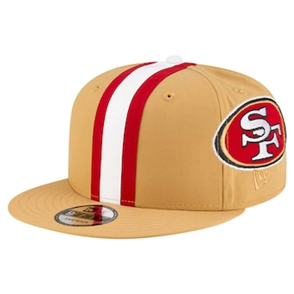 Men's New Era Gold San Francisco 49ers  Helmet 9FIFTY Snapback Hat