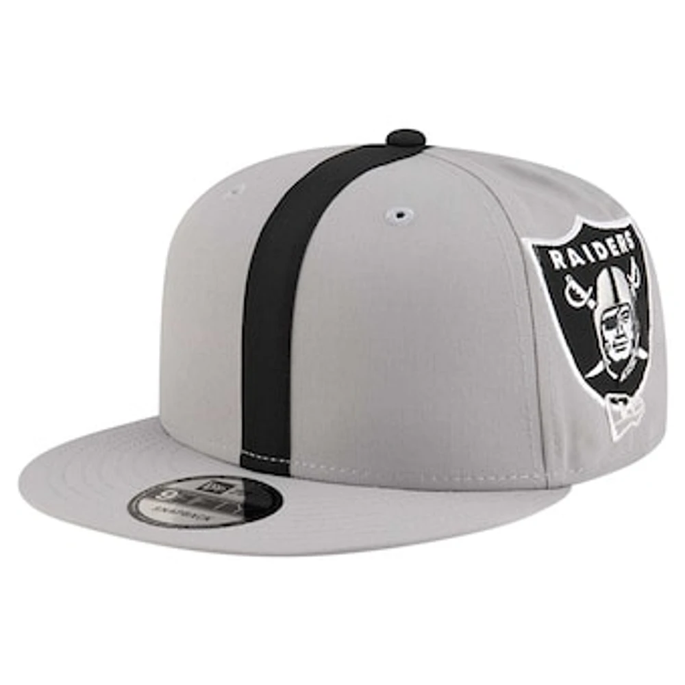 Men's New Era Gray Las Vegas Raiders  Helmet 9FIFTY Snapback Hat