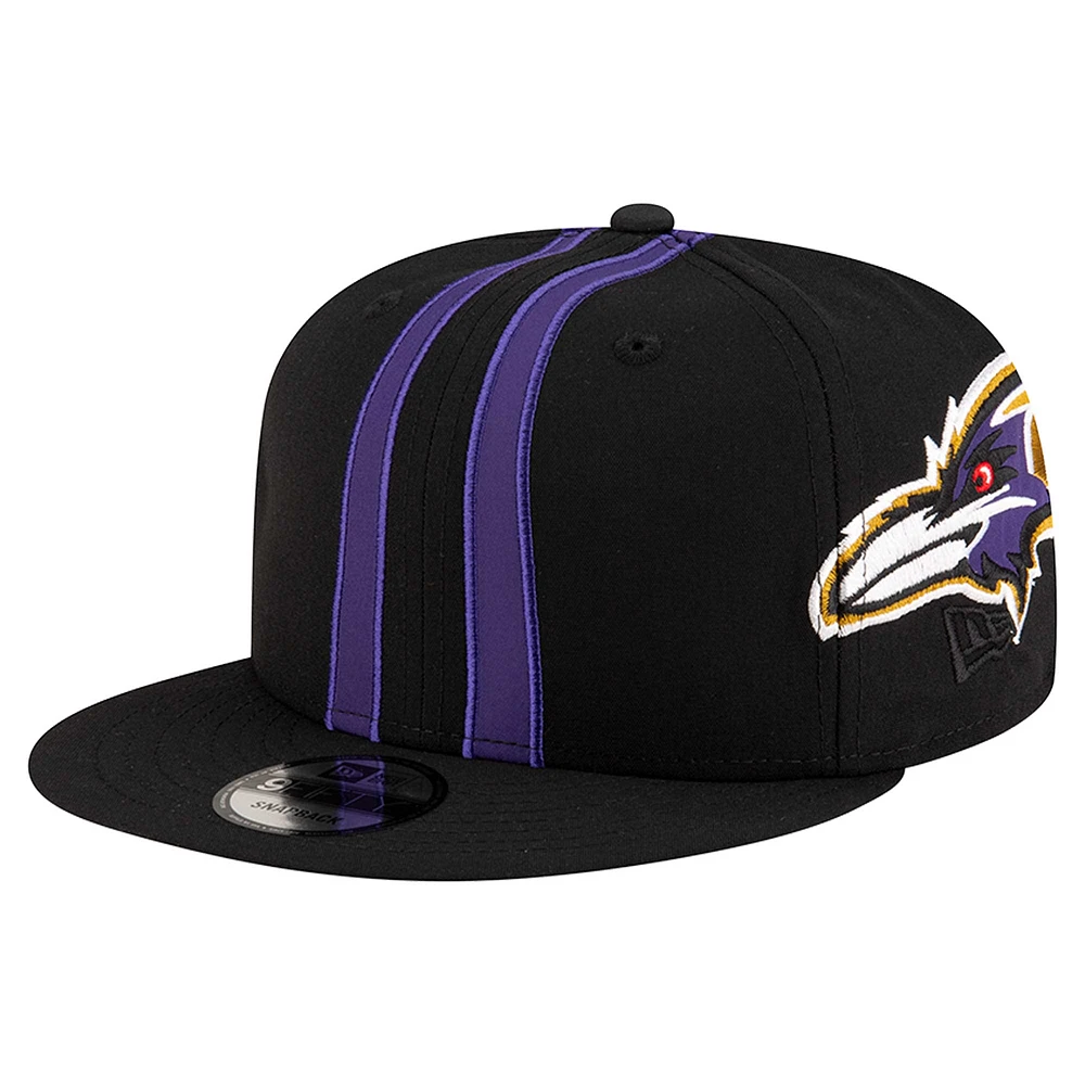 Men's New Era Black Baltimore Ravens  Helmet 9FIFTY Snapback Hat