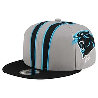 Men's New Era Gray Carolina Panthers  Helmet 9FIFTY Snapback Hat