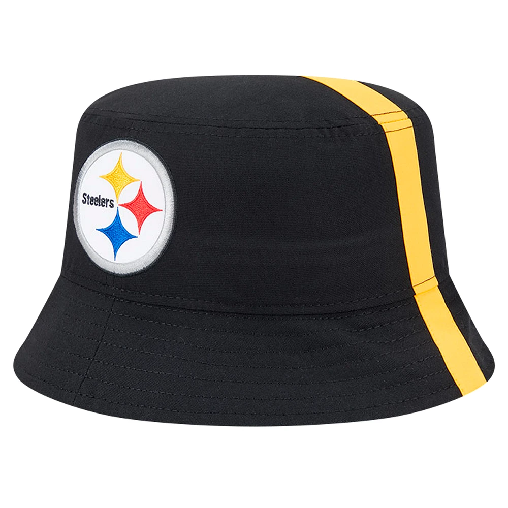 Men's New Era Black Pittsburgh Steelers Helmet Bucket Hat