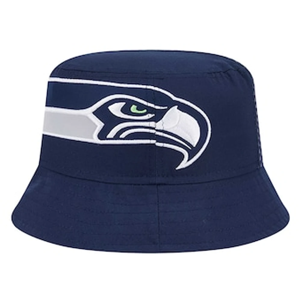 Men's New Era College Navy Seattle Seahawks Helmet Bucket Hat