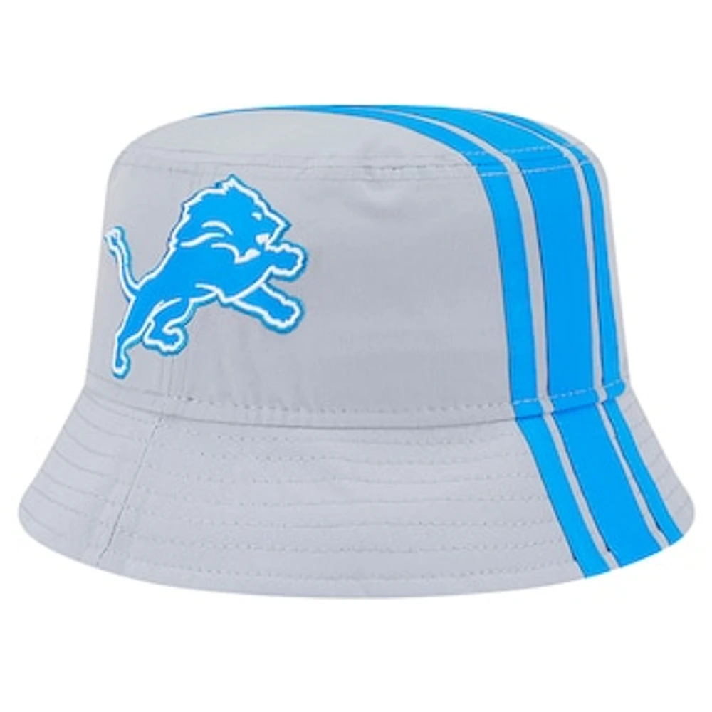 Men's New Era Gray Detroit Lions Helmet Bucket Hat