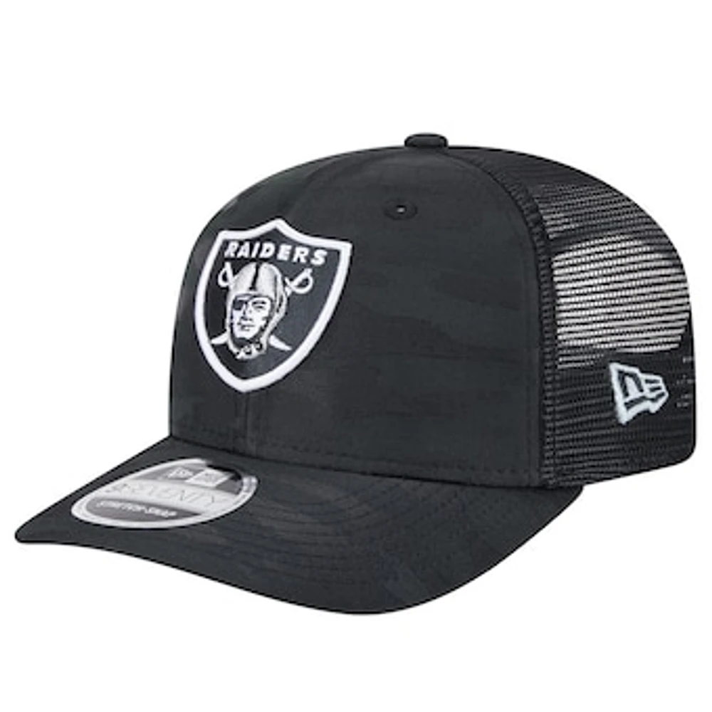 Men's New Era Las Vegas Raiders Adventure Camo Trucker 9SEVENTY Stretch-Snap Adjustable Hat