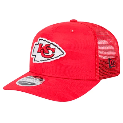 Men's New Era Red Kansas City Chiefs Adventure Camo Trucker 9SEVENTY Stretch-Snap Adjustable Hat