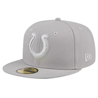 Men's New Era Gray Indianapolis Colts Color Pack 59FIFTY Fitted Hat