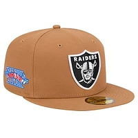 Men's New Era Tan Las Vegas Raiders Color Pack 59FIFTY Fitted Hat with Side Patch