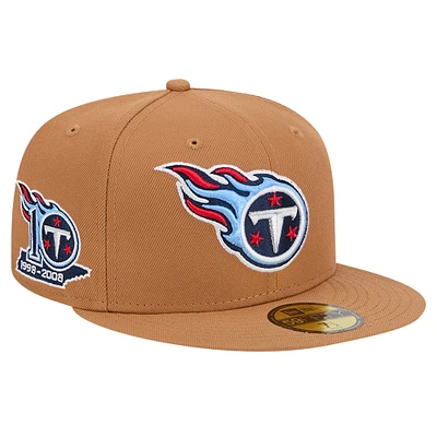 Men's New Era Tan Tennessee Titans Color Pack 59FIFTY Fitted Hat with Side Patch