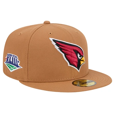 Men's New Era Tan Arizona Cardinals Color Pack 59FIFTY Fitted Hat with Side Patch