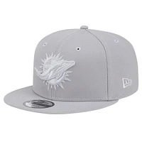 Men's New Era Gray Miami Dolphins Color Pack 9FIFTY Snapback Hat