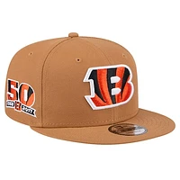 Men's New Era Tan Cincinnati Bengals Color Pack 9FIFTY Snapback Hat with Side Patch