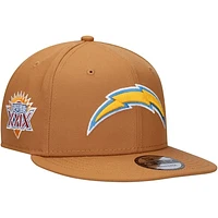 Men's New Era Tan Los Angeles Chargers Color Pack 9FIFTY Snapback Hat with Side Patch