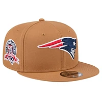 Men's New Era Tan New England Patriots Color Pack 9FIFTY Snapback Hat with Side Patch