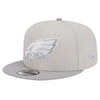 Men's New Era Stone/Gray Philadelphia Eagles Two-Tone Color Pack 9FIFTY Snapback Hat