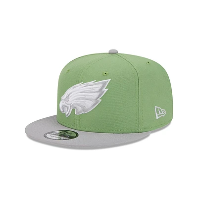 Men's New Era Green/Gray Philadelphia Eagles Two-Tone Color Pack 9FIFTY Snapback Hat