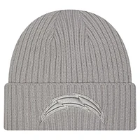 Men's New Era Gray Los Angeles Chargers Color Pack Cuffed Knit Hat