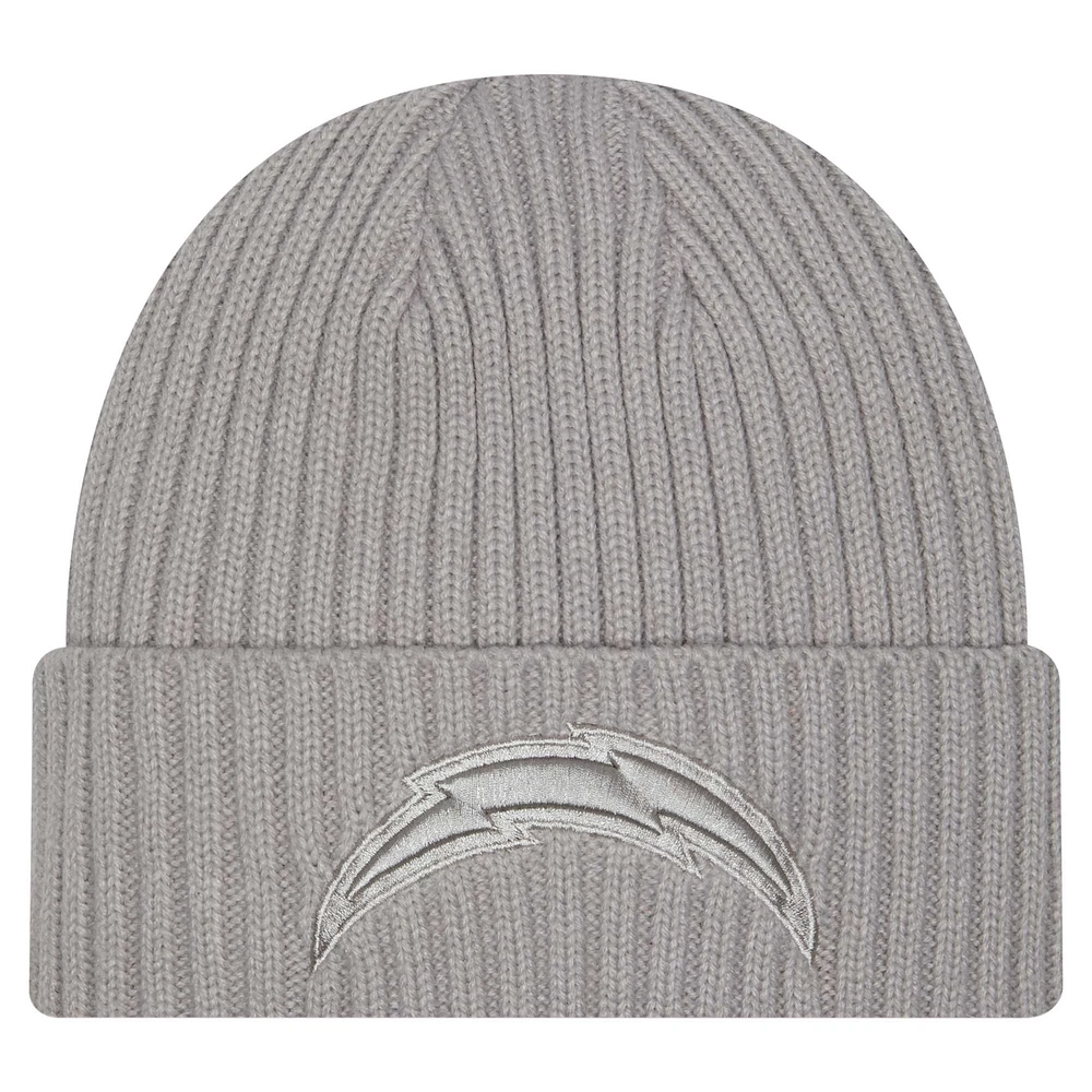 Men's New Era Gray Los Angeles Chargers Color Pack Cuffed Knit Hat