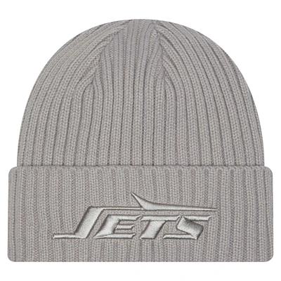 Men's New Era Gray New York Jets Color Pack Cuffed Knit Hat