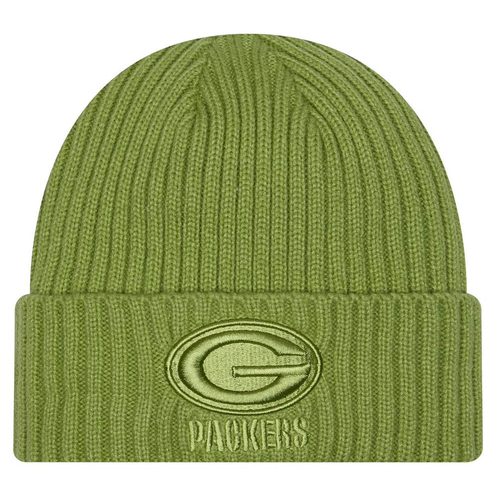 Men's New Era Green Green Bay Packers Color Pack Cuffed Knit Hat