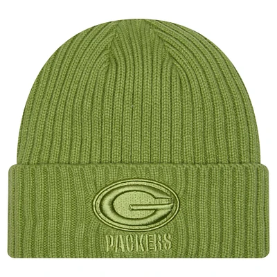 Men's New Era Green Green Bay Packers Color Pack Cuffed Knit Hat