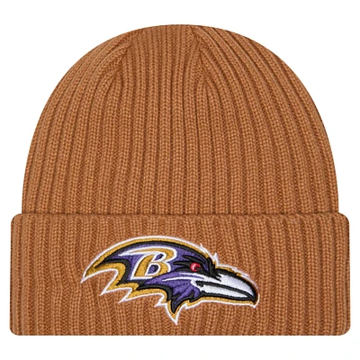 Men's New Era Tan Baltimore Ravens Color Pack Cuffed Knit Hat