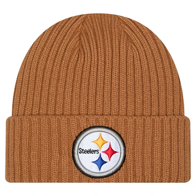 Men's New Era Tan Pittsburgh Steelers Color Pack Cuffed Knit Hat