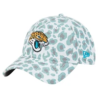 Women's New Era White Jacksonville Jaguars Active Leopard 9TWENTY Adjustable Hat