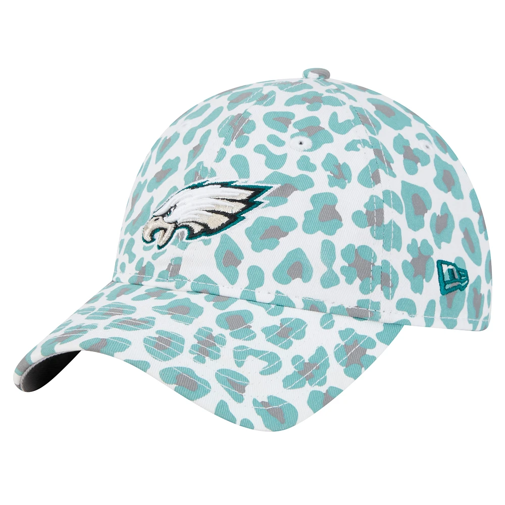 Women's New Era White Philadelphia Eagles Active Leopard 9TWENTY Adjustable Hat