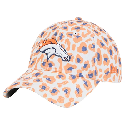 Women's New Era White Denver Broncos Active Leopard 9TWENTY Adjustable Hat