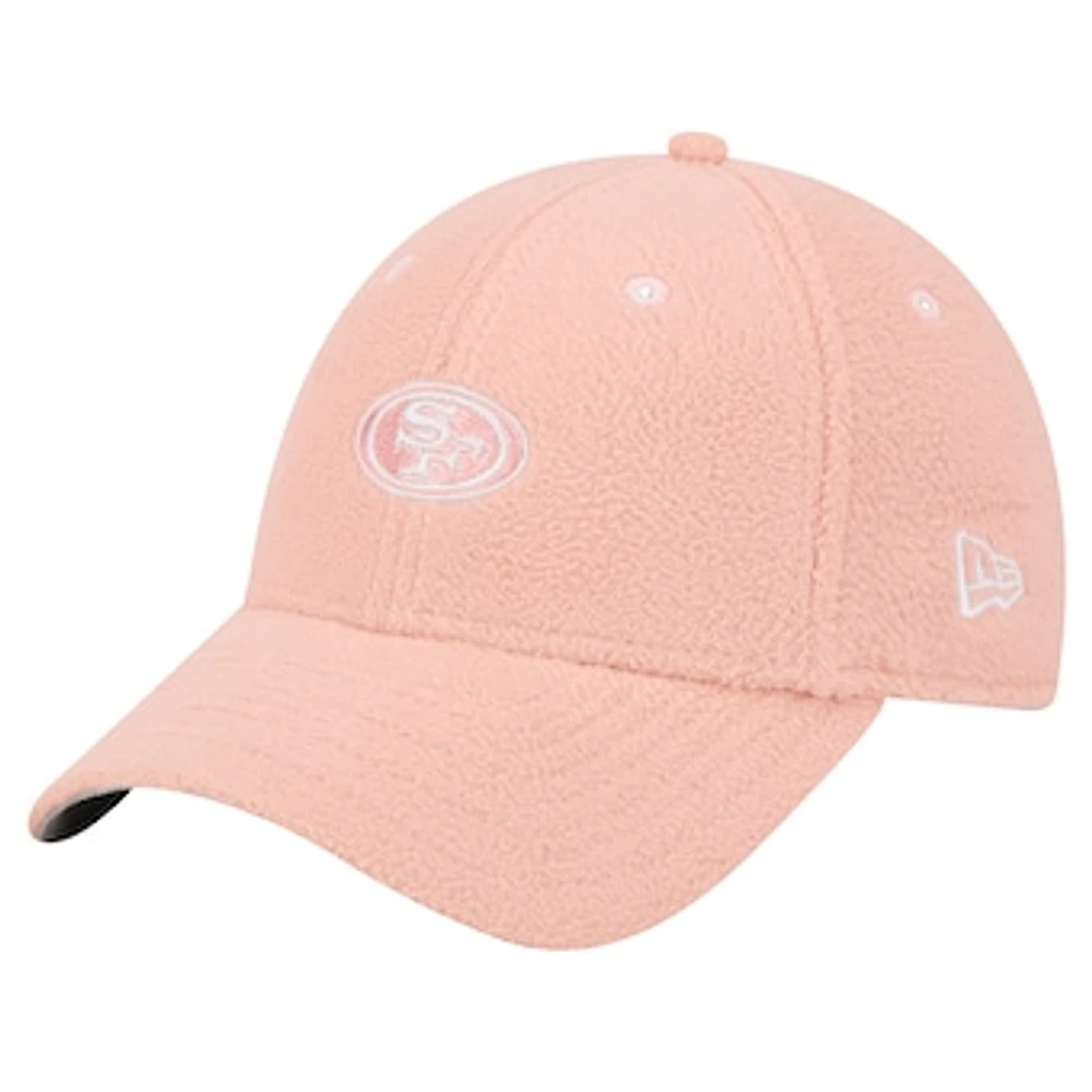 Women's New Era Light Pink San Francisco 49ers Cozy Sherpa 9FORTY Adjustable Hat