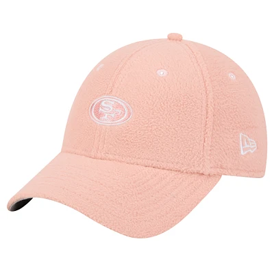 Women's New Era Light Pink San Francisco 49ers Cozy Sherpa 9FORTY Adjustable Hat