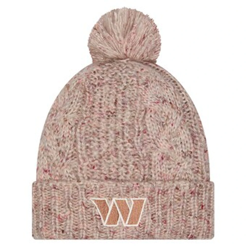 Women's New Era Stone Washington Commanders Trendy Tone Cuffed Knit Hat with Pom