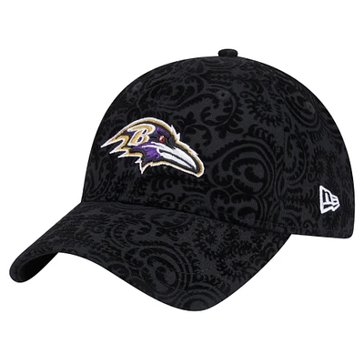 Women's New Era Black Baltimore Ravens Flair 9TWENTY Adjustable Hat