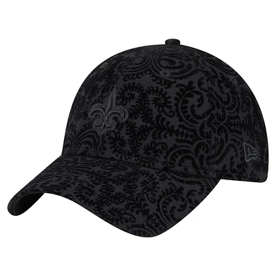 Women's New Era Black New Orleans Saints Flair 9TWENTY Adjustable Hat