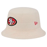 Women's New Era Cream San Francisco 49ers Cozy Sherpa Bucket Hat