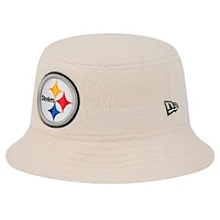 Women's New Era Cream Pittsburgh Steelers Cozy Sherpa Bucket Hat