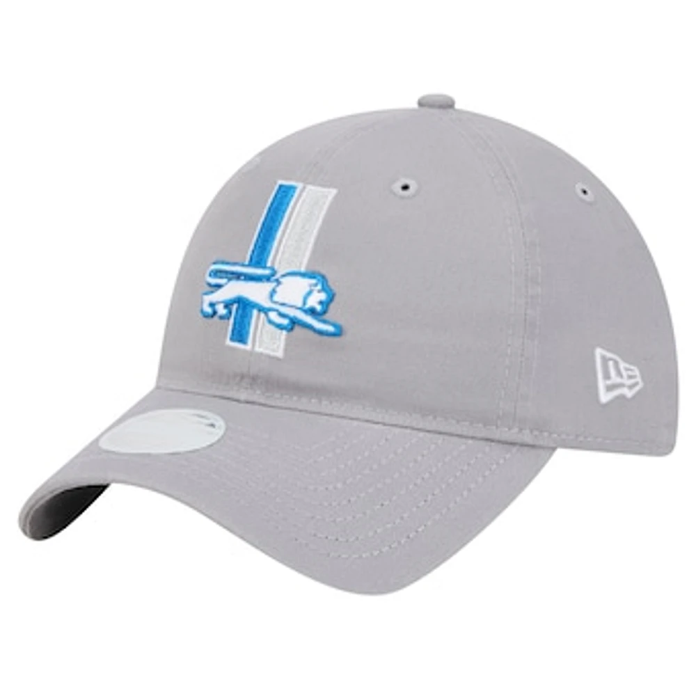 Women's New Era Gray Detroit Lions Main 9TWENTY Adjustable Hat